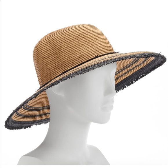 SONOMA Goods for Life Straw Frayed Floppy Hat NEW - Picture 2 of 2